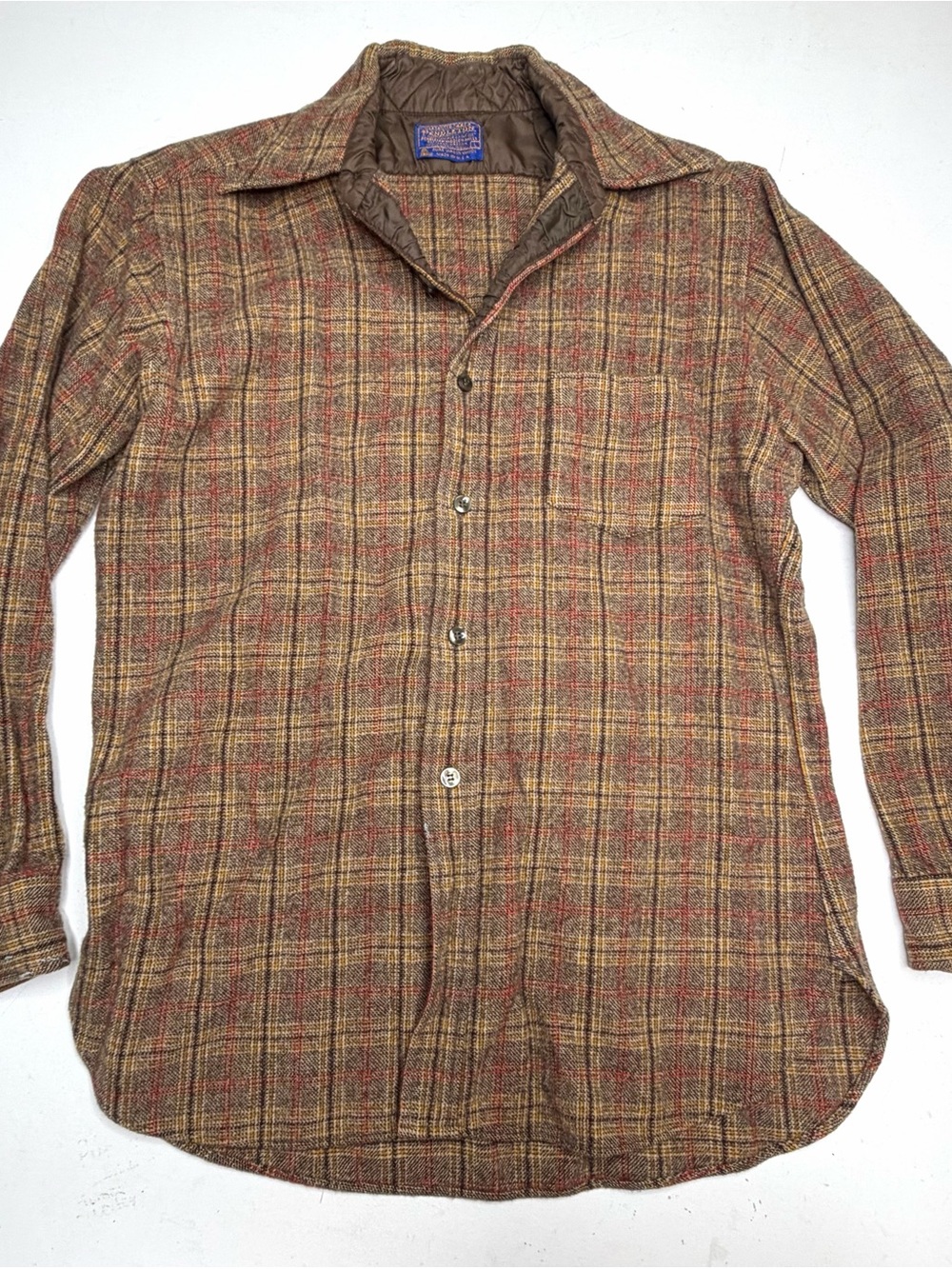 ⁠Vintage 70s Pendleton Virgin Wool Plaid Shirt L⁠ Men’s